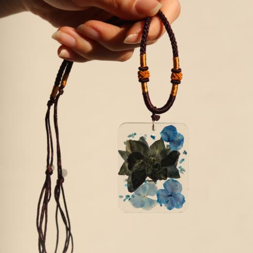手作滴胶押花透明项链吊坠 商品图3