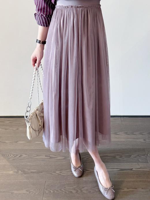 香芋舞曲 双层网纱浪漫优美网纱半身裙 烟雾紫 商品图1