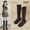 ZHR则则甜酷洋气长筒靴加绒保暖长靴2024秋冬新款百搭厚底骑士靴 商品缩略图1