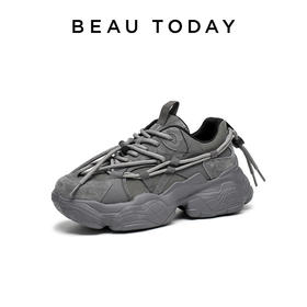 【帕梅拉同款】BeauToday 厚底老爹鞋女新款增高鞋灰色运动鞋ACE29A08