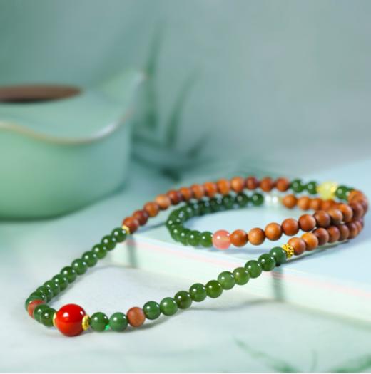 【手串】老山檀碧玉多圈手串 商品图2