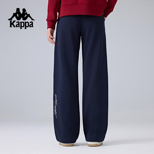 Kappa卡帕背靠背新款运动长裤女复古针织裤休闲裤松紧腰直筒裤子K0F22AK01 商品图3