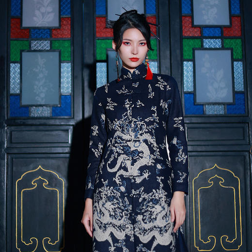 龙颜锦绣连衣裙  | 杨丽萍老师同款 | 红色大气藏蓝色端庄 | 现货加急发 商品图9