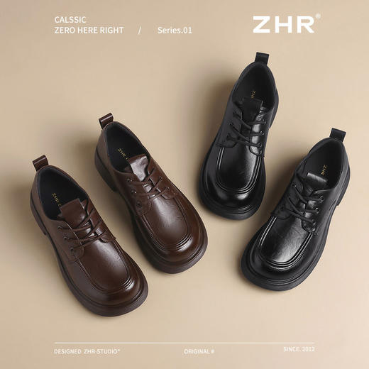 ZHR则则英伦单鞋女2025新款超软厚底乐福鞋学院系带百搭皮鞋女鞋 商品图9