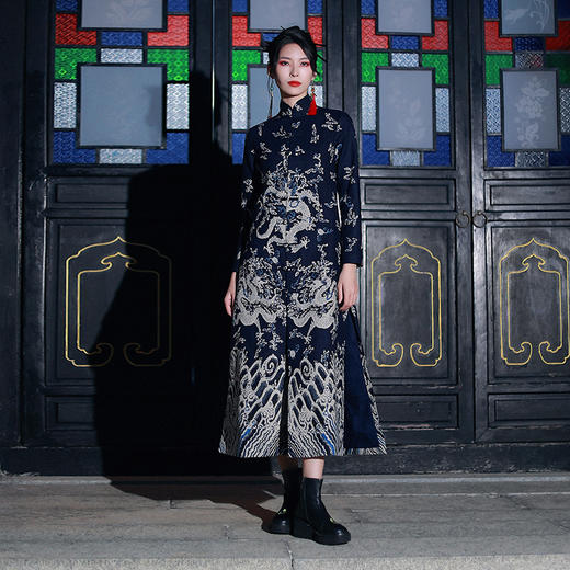 龙颜锦绣连衣裙  | 杨丽萍老师同款 | 红色大气藏蓝色端庄 | 现货加急发 商品图3