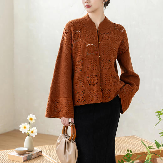 苏苏姐家花间令新中式开衫手工DIY编织钩针羊毛棒针毛线团材料包 商品图1