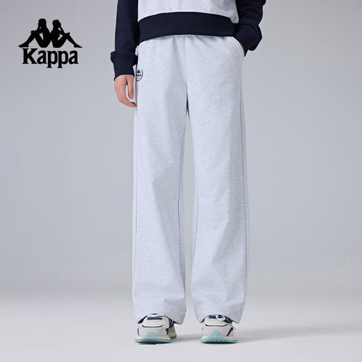 Kappa卡帕背靠背新款运动长裤女复古针织裤休闲裤松紧腰直筒裤子K0F22AK01 商品图1