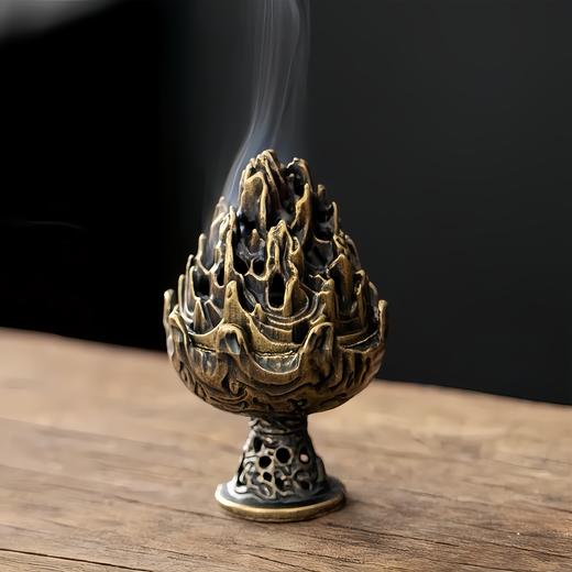 敦煌【迷你小香炉-博山炉】创意金属迷你小号香炉 家用室内茶道桌面禅意香炉摆件 商品图6