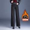 MYX-BFZY-X2088-L加绒加厚时髦牛仔直筒裤24年冬款长款高腰显瘦休闲洋气窄版阔腿裤 商品缩略图0