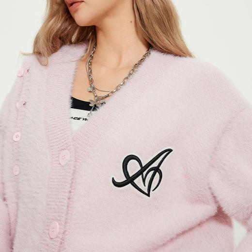 YKYB黄子韬新款舒适柔软柔刺绣显白甜酷仿貂毛毛衣针织衫Y44NCG056 商品图3