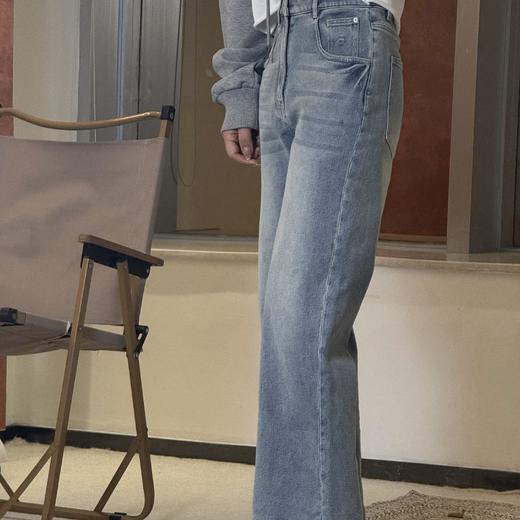 顺丰包邮22641洛诗琳松弛感九分做旧高腰阔腿牛仔裤四季款698 商品图1