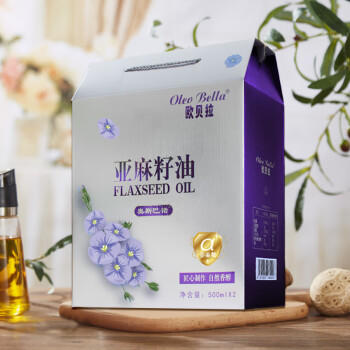 欧贝拉（Oleo Bella）亚麻籽油500ml*2礼盒装 食用油  企业福利年货礼盒团购 礼品 送礼 /粮油调味 /食用油 /亚麻籽油/火麻油 商品图3