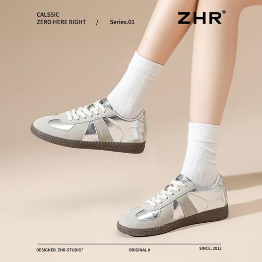 ZHR则则复古增高德训鞋女春季新款透气软底休闲鞋耐磨防滑板鞋女 商品图7