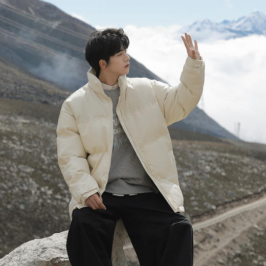 【清仓直降 pu皮拼接 质感满满】斯辰唯佳 情侣拼接撞色机车免洗棉衣 商品图4