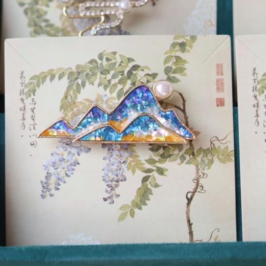 把“千里江山”带身上系列手作螺钿胸针别针 商品图4