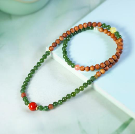 【手串】老山檀碧玉多圈手串 商品图1