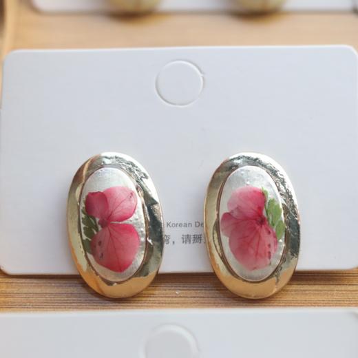 复古uv胶押花耳环 商品图1