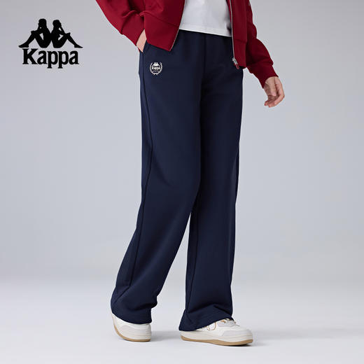 Kappa卡帕背靠背新款运动长裤女复古针织裤休闲裤松紧腰直筒裤子K0F22AK01 商品图0