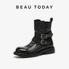 BeauToday 真皮骑士靴 厚底粗跟骑士靴短靴子03D58 商品缩略图1