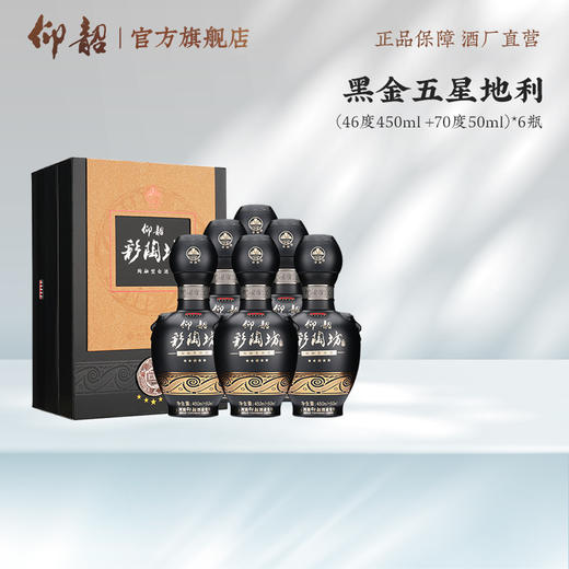 【店铺爆款】仰韶彩陶坊 黑金 五星地利 白酒 陶融型白酒 450+50ml 纯粮酿造 商品图0