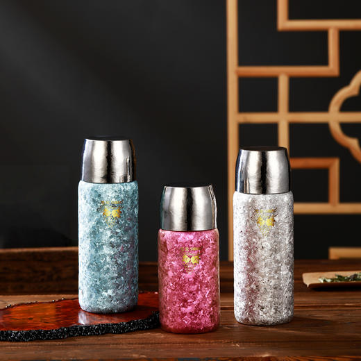 思宝钛甘1/2号双层钛保温杯冰花工艺带茶隔便携车载礼盒包装 商品图1