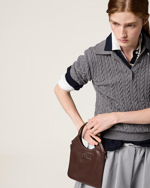 单品包邮 现货 THS 1.6-无 缪家 大牛工厂 IVY皮革手袋 撞色缝线托特包 3色 CQ1379 商品图1