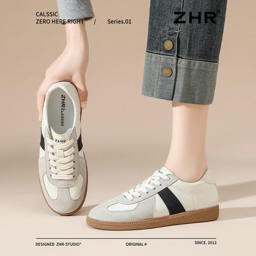 ZHR则则复古增高德训鞋女春季新款透气软底休闲鞋耐磨防滑板鞋女 商品图9