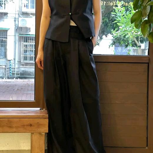 顺丰包邮33735洛诗琳巨遮肉的宽松舒适天丝棉毛边阔腿裤女118 商品图3