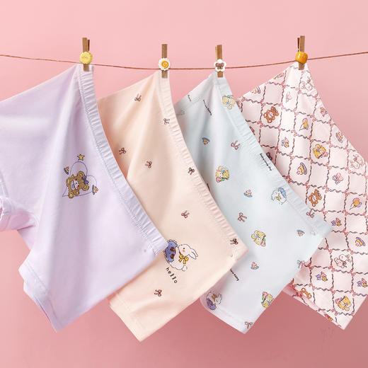 N3-【4条装】【女童 7A抑菌】女童内裤   多彩世界/小兔花园【青春系列】 商品图7