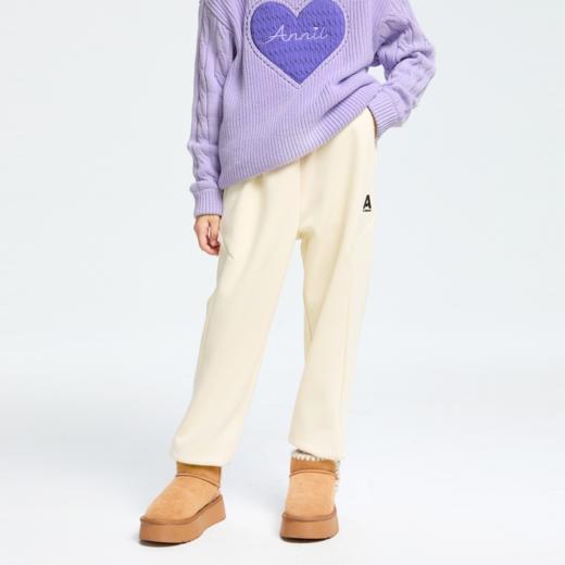 【加绒🔥】男女童全腰针织夹裤冬季新款安奈儿童装EM446538 商品图0