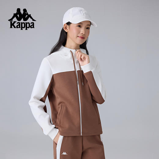 Kappa卡帕背靠背运动外套女款2025新款复古针织帽衫运动休闲外套K0F22MK42 商品图2