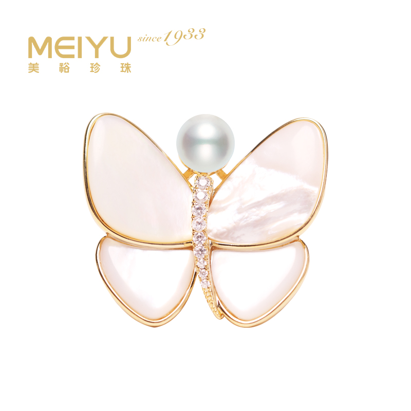 美裕 GP淡水珍珠胸花8-9mm 108873