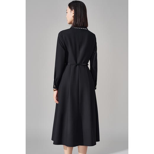 剩S/M/L 米思阳2026春季新款气质女神范丝带衬衫裙天丝醋酸羊毛混纺连衣裙4927 商品图3