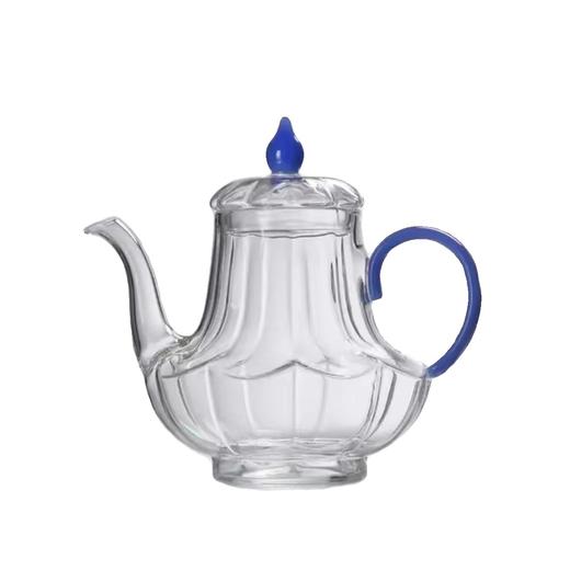 【特惠4折，仅一件，无货退款】璃海匠心-宫廷壶 耐高温高档玻璃茶具宫灯壶煮茶器可陶炉可用烧水蓝玉宫廷壶 商品图1