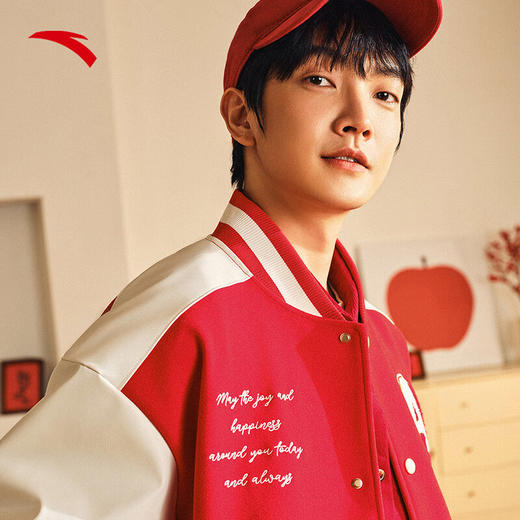 安踏（ANTA）樊振东同款丨好事发生新年款男女加绒棒球服冬潮流外套152518701N 商品图3