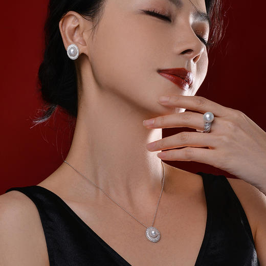 Manreya玛芮雅套装“白日梦境”珍珠三件套耳钉套装戒指耳环套装女气质新款 商品图3