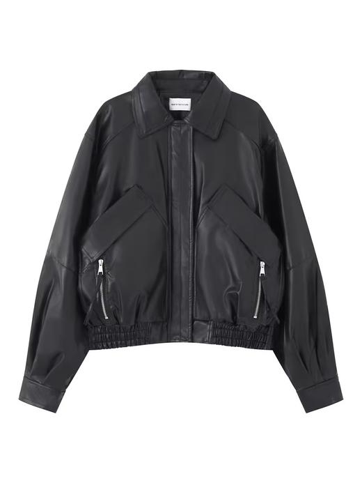 出逃赤岗西/24AWW87/复古双头拉链机车服短款皮夹克 商品图4
