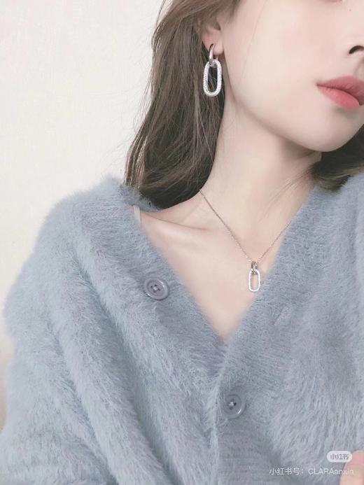 D010227简约大气百搭款bling bling几何双环双扣项链 商品图2