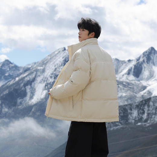 【清仓直降 pu皮拼接 质感满满】斯辰唯佳 情侣拼接撞色机车免洗棉衣 商品图3