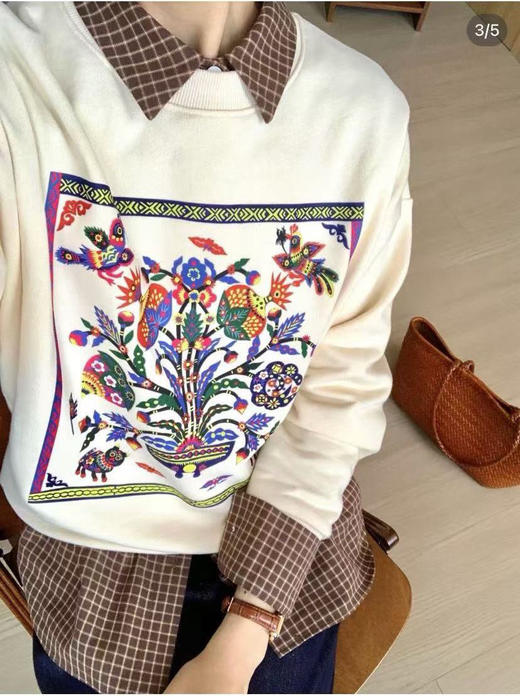 【1月2日  上午12:00 秒杀】之禾 全棉精梳毛圈 年款福寿三多卫衣 贺岁系列 商品图4