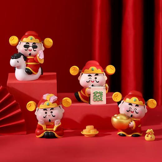 【财神到❗️新年幸运小摆件】小耳朵弹簧，摇摇乐设计，创意国潮，好运来！马年礼物小财神桌面摆件潮玩盲盒办公室树脂手办车载摆件 商品图1