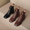 【预售5天】秋冬加绒前拉链方头粗跟时装短靴法式小羊皮马丁靴女LD&6132 商品缩略图2