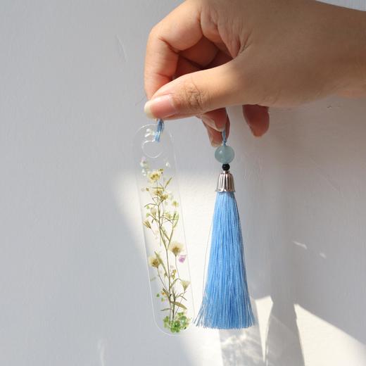 押花滴胶透明流苏小清新书签 商品图0