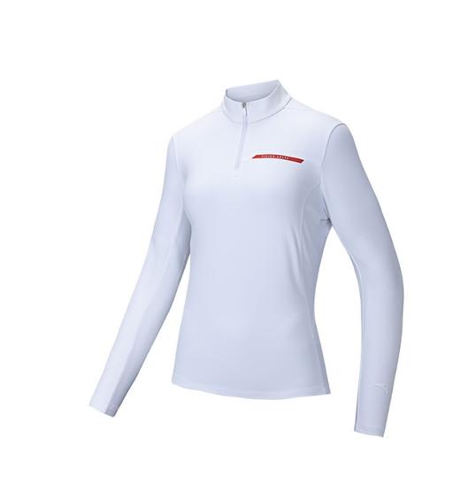 安踏半拉链长袖女冬季新款修身加绒打底衫运动内搭上衣162447402N 商品图0