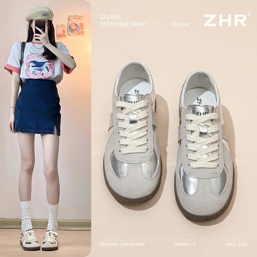 ZHR则则复古增高德训鞋女春季新款透气软底休闲鞋耐磨防滑板鞋女 商品图6
