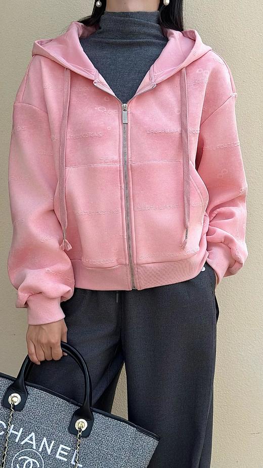 带帽小字母加绒拉链卫衣外套 9523010036 商品图2