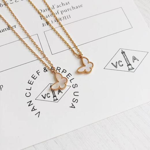 D010230超可爱 简约设计风格天然白贝母蝴蝶项链 商品图4