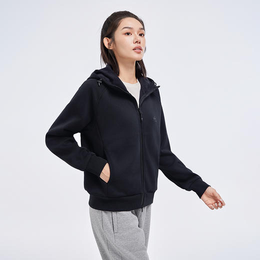 拓路者女款加绒连帽外套2024年秋冬户外休闲百搭上衣开衫拉链外套 商品图1