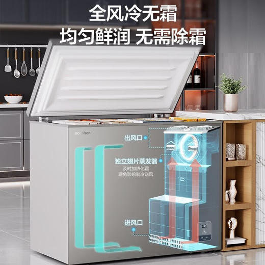 容声冰柜家用冷藏冷冻两用风冷无霜家用小冰柜一级节能冰柜冰箱 BD/BC-228WMSY伯雅钢 商品图2