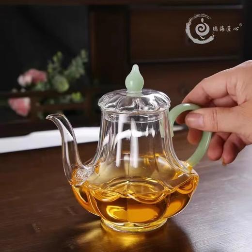 【特惠4折，仅一件，无货退款】璃海匠心-宫廷壶 耐高温高档玻璃茶具宫灯壶煮茶器可陶炉可用烧水蓝玉宫廷壶 商品图3